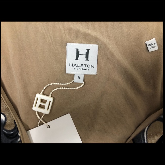 Halston Heritage Side Tie Cinched Silk Blend Dress - Picture 8 of 8